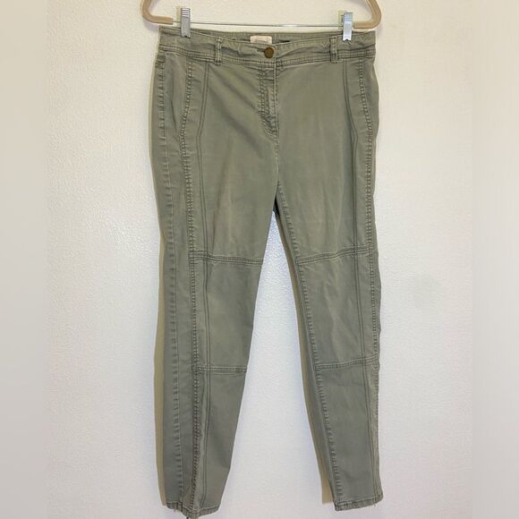 Chico's - Utility Green Brooke Seamed Regular Slim Leg Twill Pants - size 8/29 - Picture 1 of 7